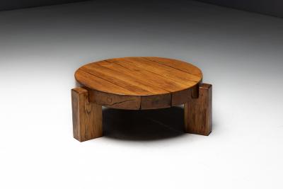 Brutalist Round Coffee Table Mid 20th Century