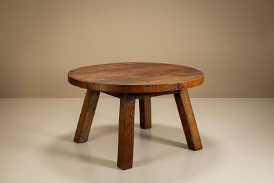 Brutalist Round Dining Table France 1950s