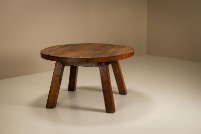 Brutalist Round Dining Table France 1950s