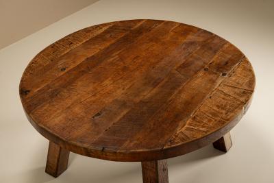 Brutalist Round Dining Table France 1950s