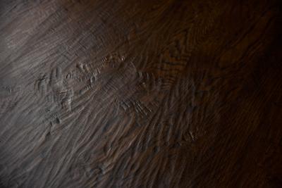 Brutalist Round Oak Coffee Table Mid 20th Century