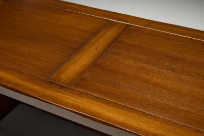 Brutalist Rustic Alpine Dining Table in Stained Oak Spain 1970s