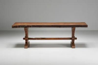 Brutalist Rustic Dining Table France Early 20th Century