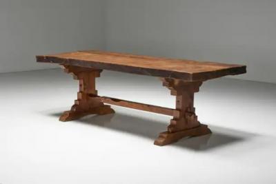 Brutalist Rustic Dining Table France Early 20th Century