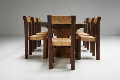 Brutalist Rustic Dining Table France Early 20th Century