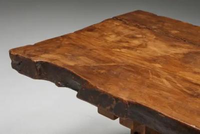 Brutalist Rustic Dining Table France Early 20th Century