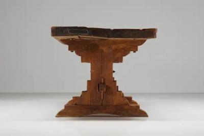 Brutalist Rustic Dining Table France Early 20th Century