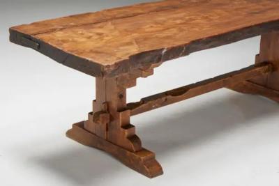 Brutalist Rustic Dining Table France Early 20th Century