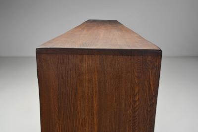 Brutalist Sideboard with Panelled and Geometric Doors Spain 1960s