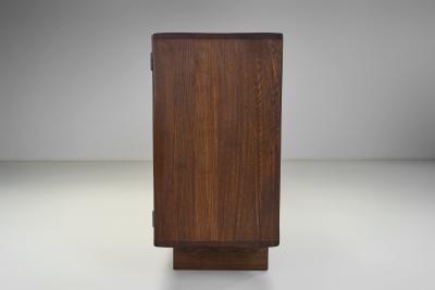 Brutalist Sideboard with Panelled and Geometric Doors Spain 1960s