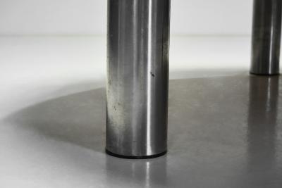 Brutalist Slate Coffee Table with Steel Legs Europe ca 1970s