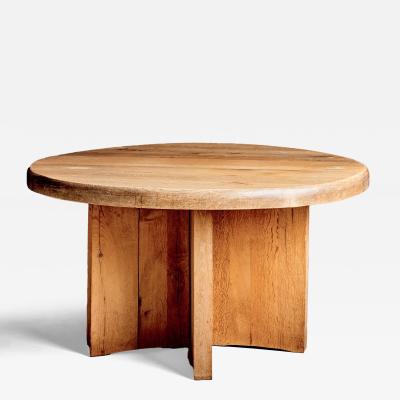 Brutalist Solid Oak Dining Table