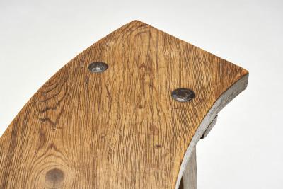 Brutalist Solid Wood Bench France 1960s