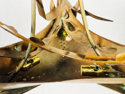 Brutalist Style Copper Chandelier