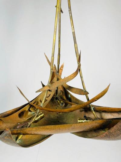 Brutalist Style Copper Chandelier