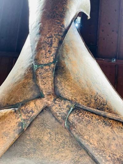 Brutalist Style Copper Chandelier