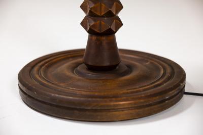 Brutalist Style Floor lamp in Saddle brown Oak France 1960s