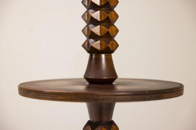 Brutalist Style Floor lamp in Saddle brown Oak France 1960s