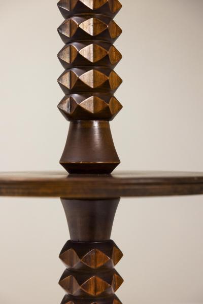 Brutalist Style Floor lamp in Saddle brown Oak France 1960s