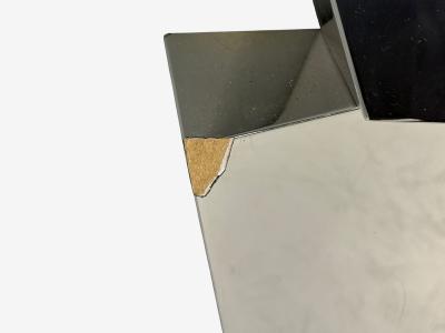 Brutalist Style Geometric Chrome Wall Mirror American 2010s