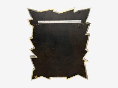 Brutalist Style Geometric Chrome Wall Mirror American 2010s