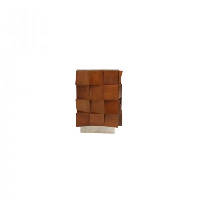 Brutalist Style Sideboard In Solid Wood and Siena Marble