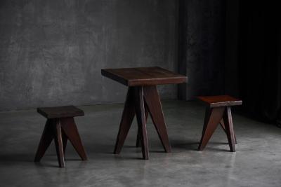 Brutalist Tabouret Stools France Mid 20th Century