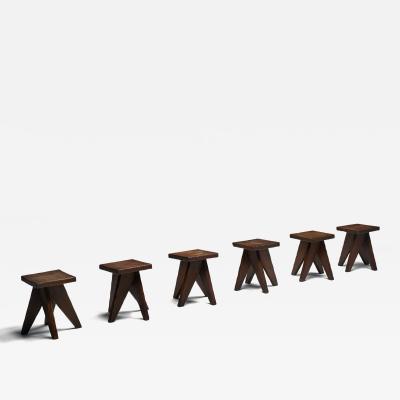 Brutalist Tabouret Stools France Mid 20th Century