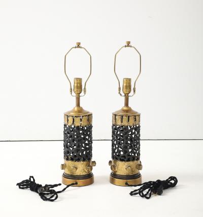Brutalist Torch Cut Metal Lamps