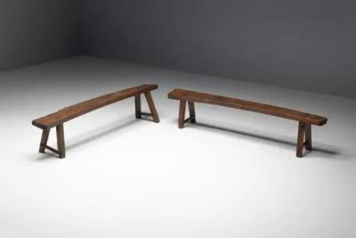 Brutalist Wabi Sabi Benches France 19th Century