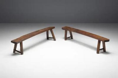 Brutalist Wabi Sabi Benches France 19th Century