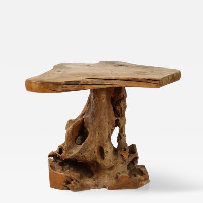 Brutalist Wabi Sabi Modern Tree Trunk Root Pedestal Table France c 1950