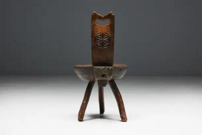 Brutalist Wabi Sabi Tripod Alpine Chairs France 19th Century