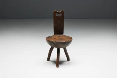 Brutalist Wabi Sabi Tripod Alpine Chairs France 19th Century