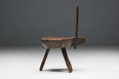 Brutalist Wabi Sabi Tripod Alpine Chairs France 19th Century