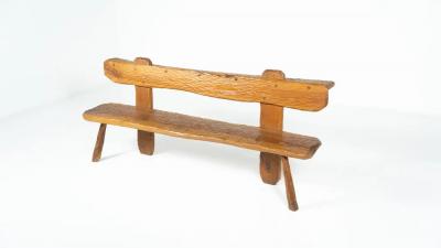 Brutalist Wooden Bench Italy 1970s