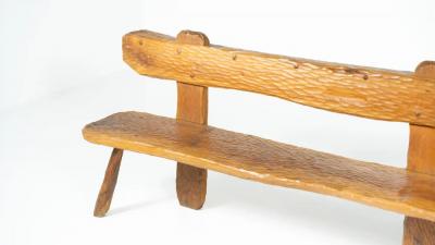 Brutalist Wooden Bench Italy 1970s