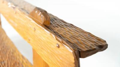 Brutalist Wooden Bench Italy 1970s