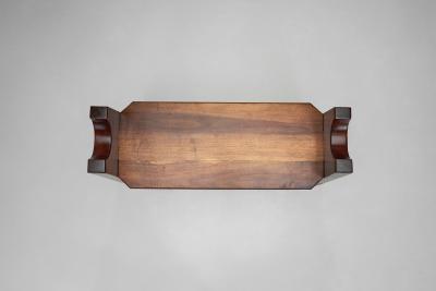 Brutalist Wooden Bibus Shelf with Wedge Joints Europe ca 1950s