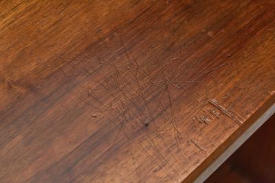 Brutalist Wooden Bibus Shelf with Wedge Joints Europe ca 1950s