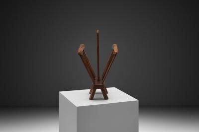 Brutalist Wooden Magazine Rack Europe Mid 20th Century