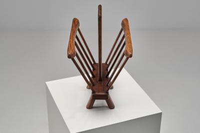 Brutalist Wooden Magazine Rack Europe Mid 20th Century