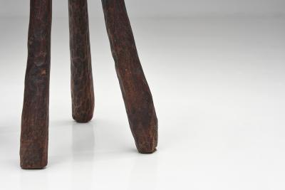 Brutalist Wooden Side Chair Europe Mid 20th Century