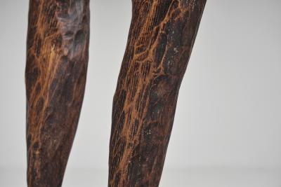 Brutalist Wooden Side Chair Europe Mid 20th Century