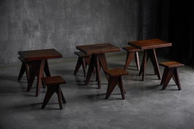 Brutalist Wooden Tables France Mid 20th Century