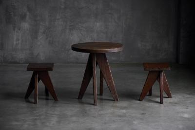 Brutalist Wooden Tables France Mid 20th Century