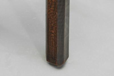 Brutalist Wooden Tripod Stool with Carved Heart Detail Spain 1960s