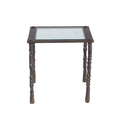 Brutalist Wrought Iron End Table