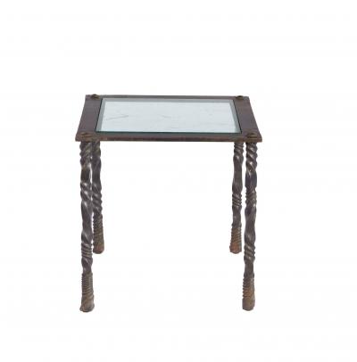 Brutalist Wrought Iron End Table