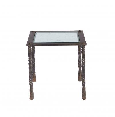 Brutalist Wrought Iron End Table